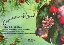 Dec 3 - Expectation of Good - Rev. Kim Andrews